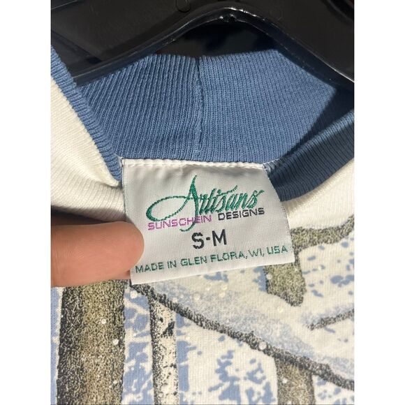 Vintage 90s Snow Taiga Nature Double Neck AOP Sweater - Picture 4 of 5